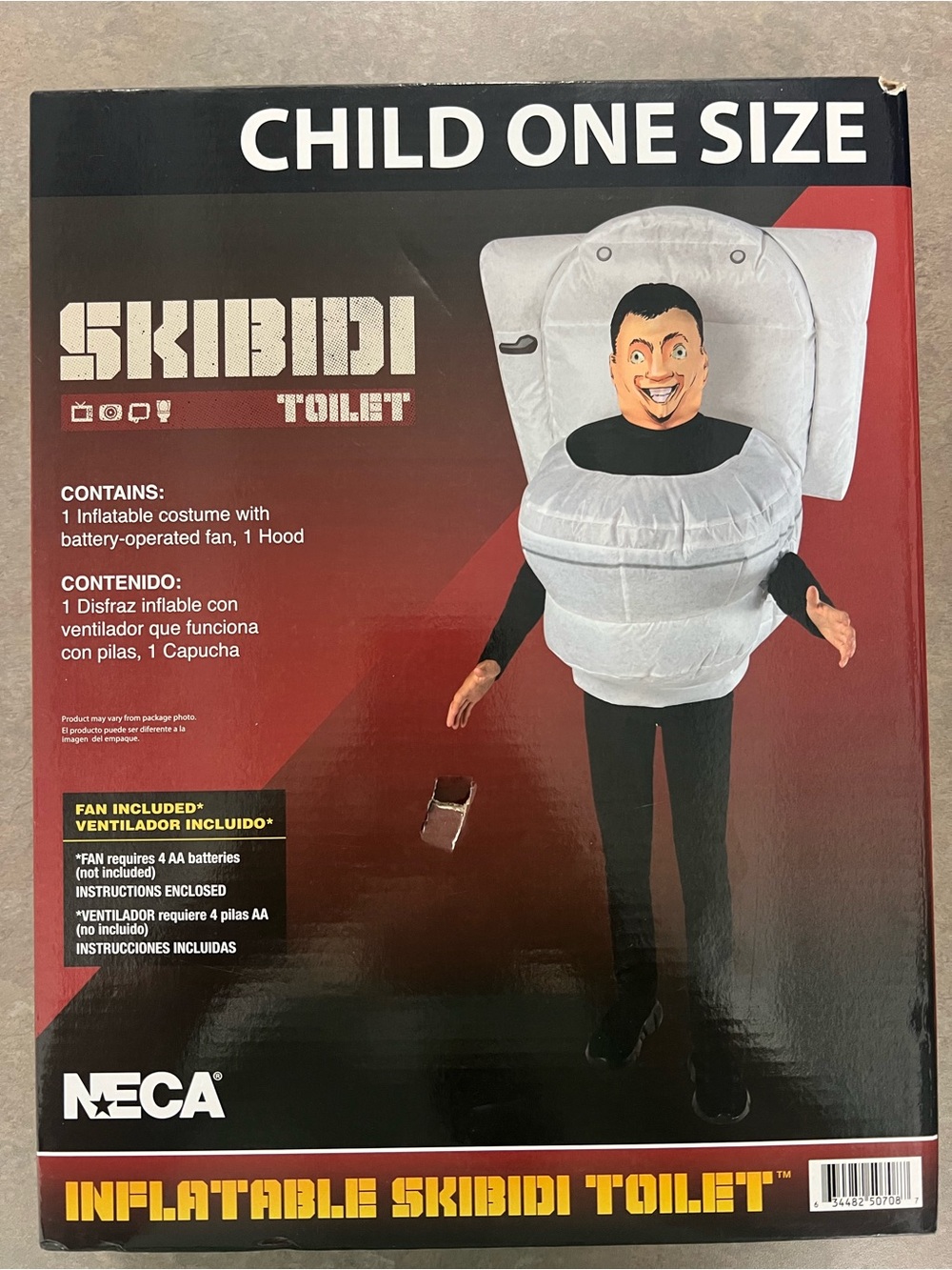 NECA Kids Inflatable Skibidi Toilet Costume One Size Halloween Costume